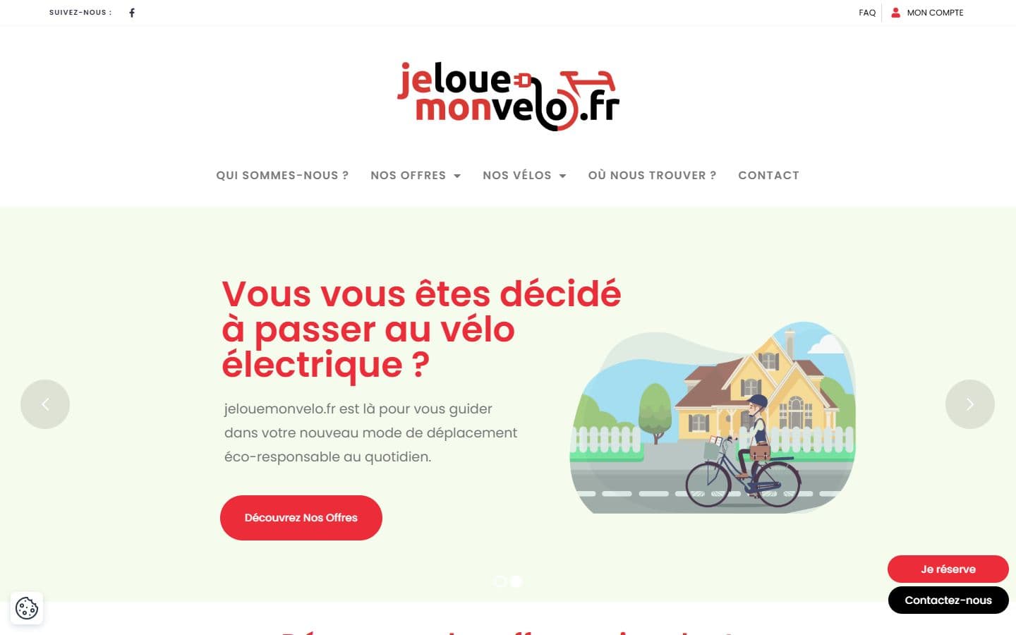 Le site Jelouemonvelo.fr sur ordinateur